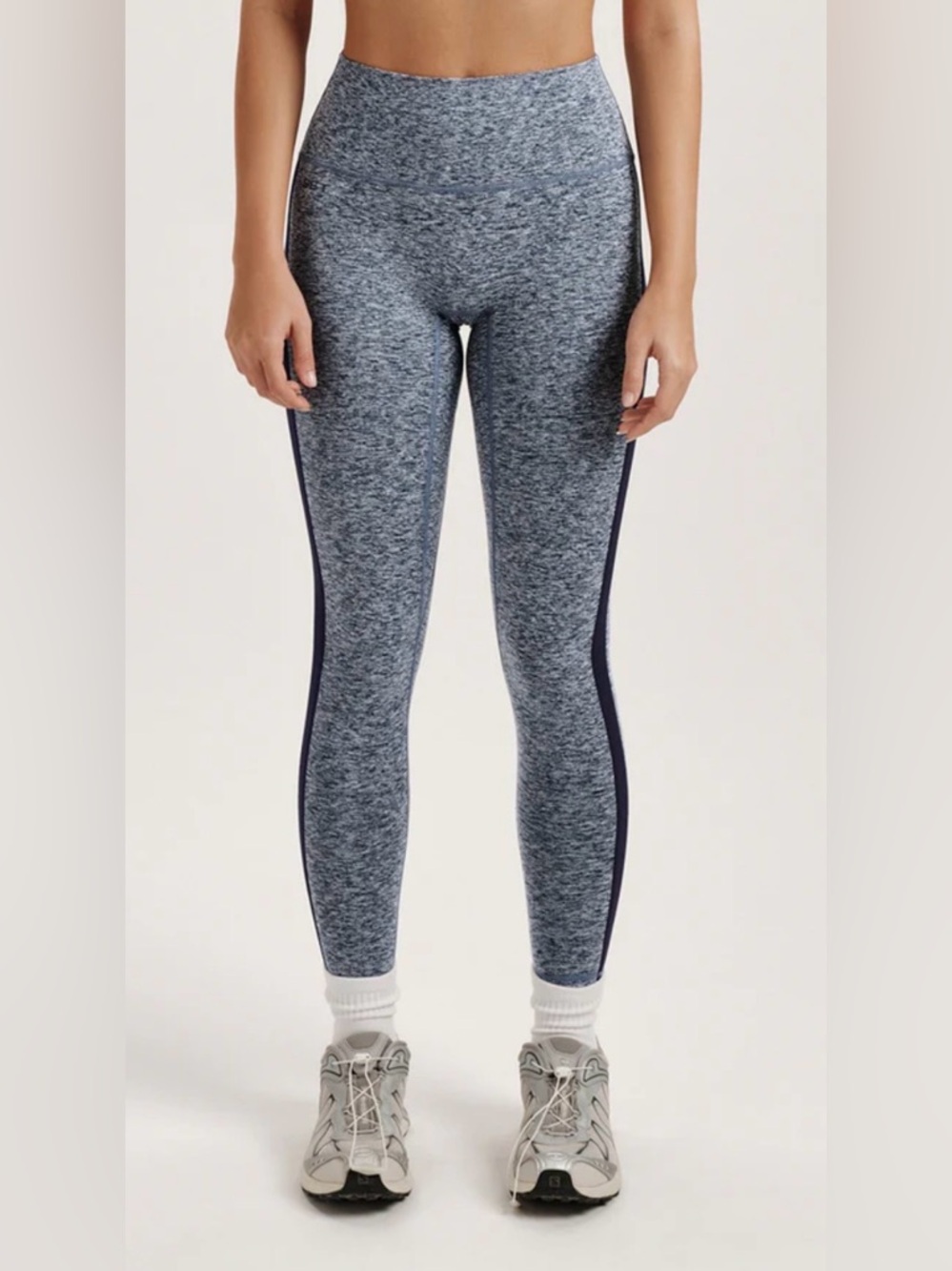 Pink active High-Rise Heather Navy Side-Stripe Leggings size M